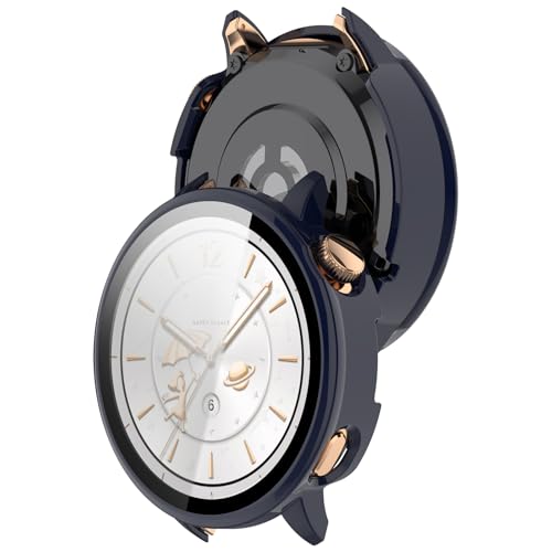 YKNIUFLY Hülle Kompatibel mit Oppo Watch X2 Mini, PC + Bildschirm Gehärtete Folie Integriert, Anti-Fall, Uhrenschutzhülle Kompatibel mit Oppo Watch X2 Mini.(Tintenblau) von YKNIUFLY