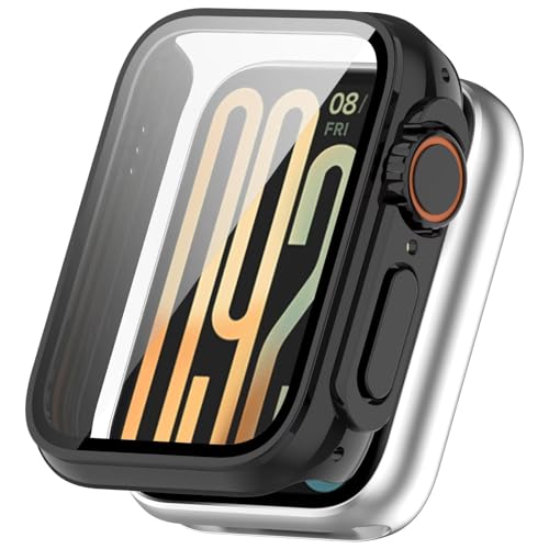 YKNIUFLY Hülle Kompatibel mit Xiaomi Redmi Watch 5, PC + Bildschirm Gehärtete Folie Integriert, Anti-Fall, Uhrenschutzhülle Kompatibel mit Xiaomi Redmi Watch 5.(Schwarz) von YKNIUFLY