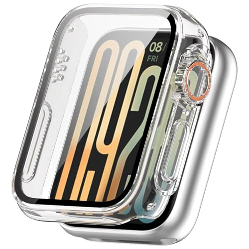 YKNIUFLY Hülle Kompatibel mit Xiaomi Redmi Watch 5, PC + Bildschirm Gehärtete Folie Integriert, Anti-Fall, Uhrenschutzhülle Kompatibel mit Xiaomi Redmi Watch 5.(Transparent) von YKNIUFLY