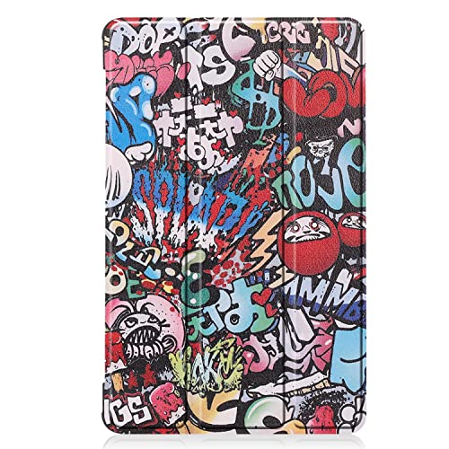YKNIUFLY Hülle für Honor Pad 9, PU Slim Cover, mit Auto Sleep/Wake up Hard Trifold Stand Cover, Hülle für Honor Pad 9.(Graffiti) von YKNIUFLY