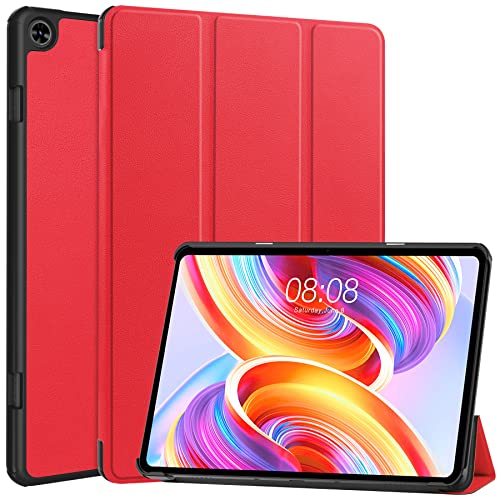 YKNIUFLY Hülle für Teclast T50, PU Slim Cover, mit Auto Sleep/Wake up Hard Trifold Stand Cover, Hülle für Teclast T50.(Rot) von YKNIUFLY