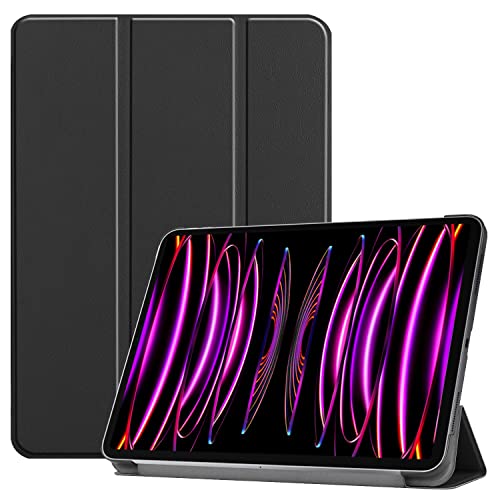 YKNIUFLY Hülle für iPad Air 12.9 2024, PU Slim Cover, mit Auto Sleep/Wake up Hard Trifold Stand Cover, Hülle für iPad Air 12.9 2024.(Schwarz) von YKNIUFLY
