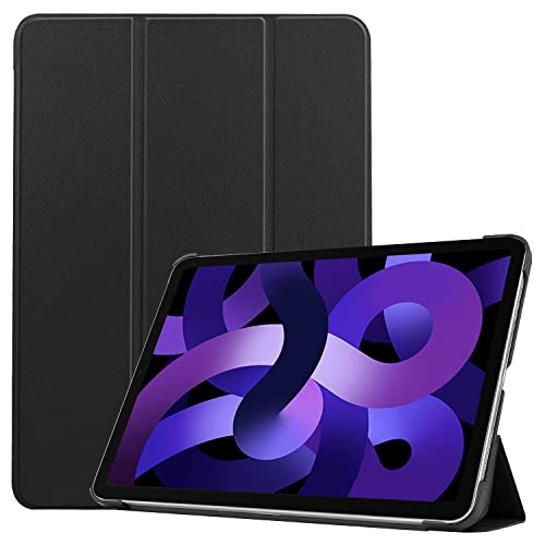 YKNIUFLY Hülle für iPad Air 6 2024, PU Slim Cover, mit Auto Sleep/Wake up Hard Trifold Stand Cover, Hülle für iPad Air 6 2024.(Schwarz) von YKNIUFLY