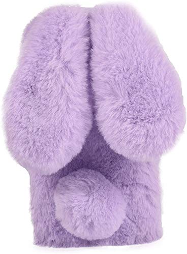 YKTO Flauschige Pelz Plüschhülle für BlackviewOscal C80 Handyhülle Mädchen Frauen Flauschige Faux Rabbit Furry Hülle Weiches Gefühl Komfortabel Schutzhülle Silikon Violett Kaninchen Niedlich Glitzer von YKTO