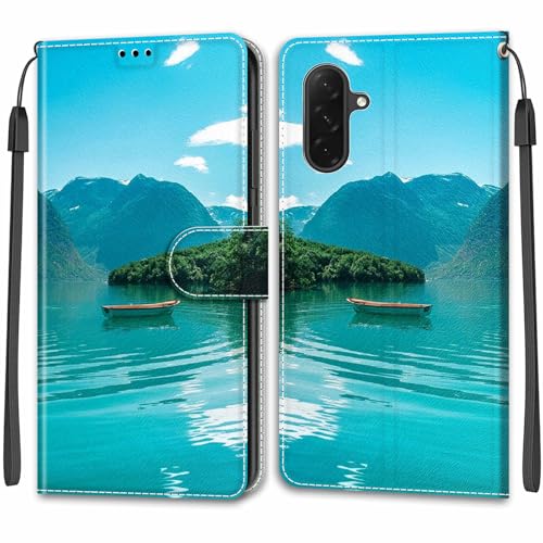 YKTO Gemalte PU Flip Cover Wallet für Samsung Galaxy A26 5G Covers im Book Style Standfunktion Karteneinschub und Magnetverschluß Handy Hülle PU Leder Stoßfeste Tasche Case für Samsung A26 5G,Boot von YKTO