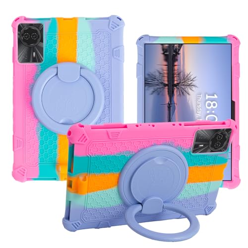 YKWXSC Hülle für DOOGEE U11/U11 Pro Tablet 11 Zoll, 360 Drehbarem Ständer mit Schultergurt Stoßfeste Silikonhülle für DOOGEE U11/U11 Pro Tablet 11 Zoll, Rose von YKWXSC