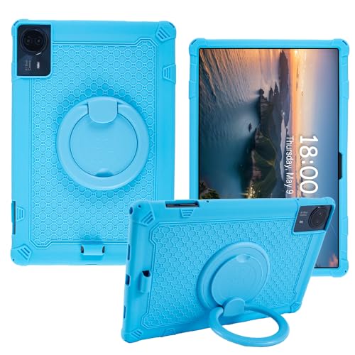 YKWXSC Hülle für Teclast T65 MAX Tablet 13 Zoll, 360 Drehbarem Ständer mit Schultergurt Stoßfeste Silikonhülle für Teclast T65 MAX Tablet 13 Zoll, Blau von YKWXSC