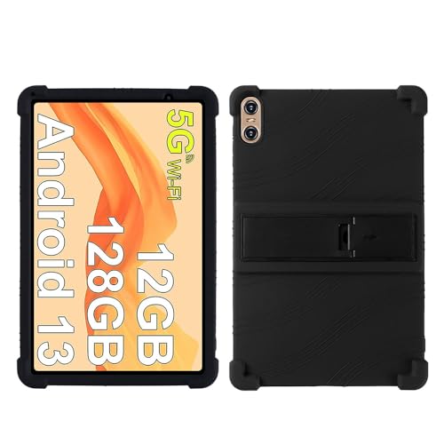 YKWXSC Hülle für YESTEL T13 Tablet 10 Zoll/SEBBE S22 Tablet 10 Zoll, Silikon Leicht Stoßfest Schutzhülle mit Ständer, Schwarz von YKWXSC