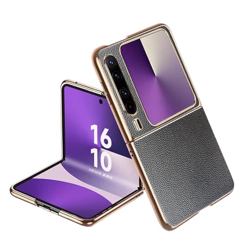 Lederhülle für Huawei Pura X, ultradünne, galvanisierte Hülle, vollständige Abdeckung, stoßfester Schutz, luxuriöses Business-Case, Schwarz, Pura X Lederhülle für Huawei Pura X, ultradünne, galvanisierte Hülle, vollständige Abdeckung, stoßfester Schutz, luxuriöses Business-Case, Schwarz, Pura X von YLFFFZXK
