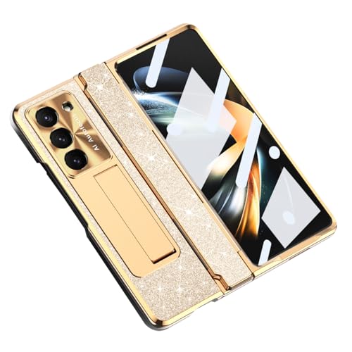 YLFFFZXK Hülle für Samsung Galaxy Z Fold 6, Rundumschutz, galvanisierte Hülle mit Display aus gehärtetem Glas und Ständer, luxuriöse stoßfeste Hülle, Gold YLFFFZXK Hülle für Samsung Galaxy Z Fold 6, Rundumschutz, galvanisierte Hülle mit Display aus gehärtetem Glas und Ständer, luxuriöse stoßfeste Hülle, Gold von YLFFFZXK