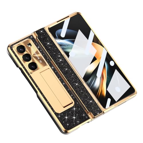 YLFFFZXK Hülle für Samsung Galaxy Z Fold 6, Rundumschutz, galvanisierte Hülle mit Display aus gehärtetem Glas und Ständer, luxuriöse stoßfeste Hülle, Schwarz YLFFFZXK Hülle für Samsung Galaxy Z Fold 6, Rundumschutz, galvanisierte Hülle mit Display aus gehärtetem Glas und Ständer, luxuriöse stoßfeste Hülle, Schwarz von YLFFFZXK