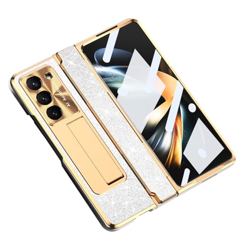 YLFFFZXK Hülle für Samsung Galaxy Z Fold 6, Rundumschutz, galvanisierte Hülle mit Display aus gehärtetem Glas und Ständer, luxuriöse stoßfeste Hülle, Silber YLFFFZXK Hülle für Samsung Galaxy Z Fold 6, Rundumschutz, galvanisierte Hülle mit Display aus gehärtetem Glas und Ständer, luxuriöse stoßfeste Hülle, Silber von YLFFFZXK