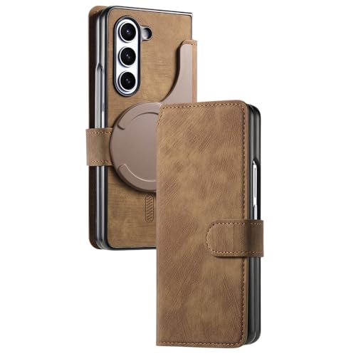 YLFFFZXK Lederhülle für Samsung Galaxy Z Fold 6, Abnehmbare Magnetische Brieftasche Kartenhalter Abdeckung Standfunktion Flip Rundumschutz Hülle Braun YLFFFZXK Lederhülle für Samsung Galaxy Z Fold 6, Abnehmbare Magnetische Brieftasche Kartenhalter Abdeckung Standfunktion Flip Rundumschutz Hülle Braun von YLFFFZXK