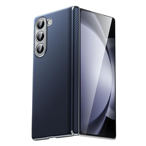 YLFFFZXK Lederhülle für Samsung Galaxy Z Fold 6, magnetische Abdeckung mit Kameraloch und Scharnier, schützende, Kratzfeste Hülle mit Kohlefaserstruktur, Blau YLFFFZXK Lederhülle für Samsung Galaxy Z Fold 6, magnetische Abdeckung mit Kameraloch und Scharnier, schützende, Kratzfeste Hülle mit Kohlefaserstruktur, Blau von YLFFFZXK