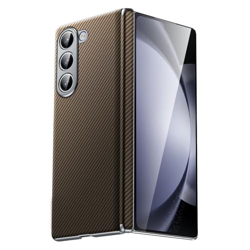 YLFFFZXK Lederhülle für Samsung Galaxy Z Fold 6, magnetische Abdeckung mit Kameraloch und Scharnier, schützende, Kratzfeste Hülle mit Kohlefaserstruktur, Braun YLFFFZXK Lederhülle für Samsung Galaxy Z Fold 6, magnetische Abdeckung mit Kameraloch und Scharnier, schützende, Kratzfeste Hülle mit Kohlefaserstruktur, Braun von YLFFFZXK