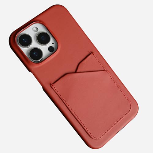 YLFFFZXK Lederhülle für iPhone 16 Pro Max/16 Pro/16 Plus/16, minimalistische, ultradünne Handyhülle mit Kartenfächern, stoßfeste Schutzhülle, Rot, 16 Pro Max YLFFFZXK Lederhülle für iPhone 16 Pro Max/16 Pro/16 Plus/16, minimalistische, ultradünne Handyhülle mit Kartenfächern, stoßfeste Schutzhülle, Rot, 16 Pro Max von YLFFFZXK