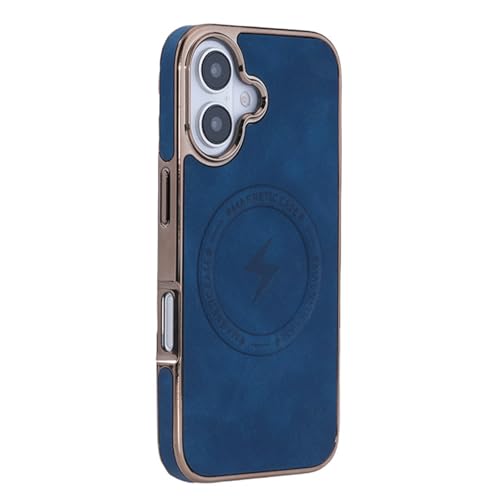 YLFFFZXK Magnetische Hülle für iPhone 16 Pro Max/16 Pro/16 Plus/16, Anti-Fingerabdruck-Lederhülle, unterstützt kabelloses Laden, ultradünne Hülle, Blau, 16 Pro YLFFFZXK Magnetische Hülle für iPhone 16 Pro Max/16 Pro/16 Plus/16, Anti-Fingerabdruck-Lederhülle, unterstützt kabelloses Laden, ultradünne Hülle, Blau, 16 Pro von YLFFFZXK