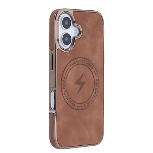 YLFFFZXK Magnetische Hülle für iPhone 16 Pro Max/16 Pro/16 Plus/16, Anti-Fingerabdruck-Lederhülle, unterstützt kabelloses Laden, ultradünne Hülle, Braun, 16 Pro Max YLFFFZXK Magnetische Hülle für iPhone 16 Pro Max/16 Pro/16 Plus/16, Anti-Fingerabdruck-Lederhülle, unterstützt kabelloses Laden, ultradünne Hülle, Braun, 16 Pro Max von YLFFFZXK
