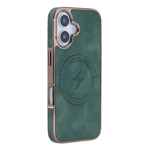 YLFFFZXK Magnetische Hülle für iPhone 16 Pro Max/16 Pro/16 Plus/16, Anti-Fingerabdruck-Lederhülle, unterstützt kabelloses Laden, ultradünne Hülle, Grün, 16 Plus YLFFFZXK Magnetische Hülle für iPhone 16 Pro Max/16 Pro/16 Plus/16, Anti-Fingerabdruck-Lederhülle, unterstützt kabelloses Laden, ultradünne Hülle, Grün, 16 Plus von YLFFFZXK