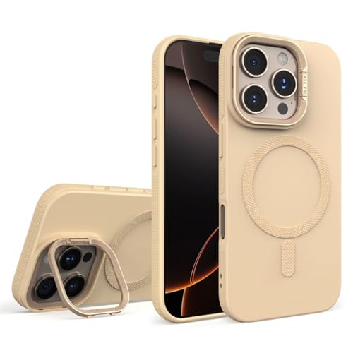 YLFFFZXK Silikonhülle für iPhone 16 Pro Max/16 Pro/16 Plus/16, ultradünne magnetische Handyhülle mit kabelloser Ladefunktion und Ständer, Gold, 16 Pro YLFFFZXK Silikonhülle für iPhone 16 Pro Max/16 Pro/16 Plus/16, ultradünne magnetische Handyhülle mit kabelloser Ladefunktion und Ständer, Gold, 16 Pro von YLFFFZXK