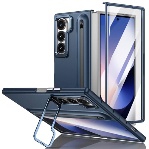 YLFFFZXK Ultradünne Hülle für Samsung Galaxy Z Fold 6, Schutzhülle für Bildschirmkamera mit verstecktem Ständer, stoßfeste Abdeckung, Blau, Z FOLD 6 YLFFFZXK Ultradünne Hülle für Samsung Galaxy Z Fold 6, Schutzhülle für Bildschirmkamera mit verstecktem Ständer, stoßfeste Abdeckung, Blau, Z FOLD 6 von YLFFFZXK