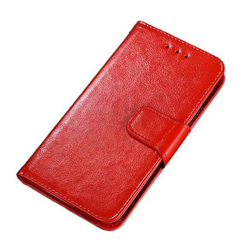 YLFFFZZZ Lederhülle für Google Pixel 9 Pro/9 Pro XL/9, Magnetverschluss, Brieftasche, Retro-Handyhülle mit Kartenhalter, Ständer, Klapphülle, Rot, 24,9 cm (6,3 Zoll) von YLFFFZZZ