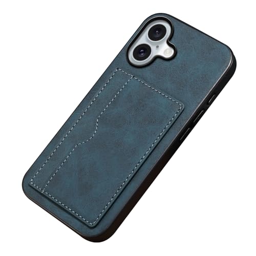 YLFFFZZZ Lederhülle für iPhone 16/16 plus/16 pro/16 pro max, mit Schlitz, Kartenhalter, Standfunktion, schlanker Fallschutz, Brieftaschen-Handyhülle von YLFFFZZZ
