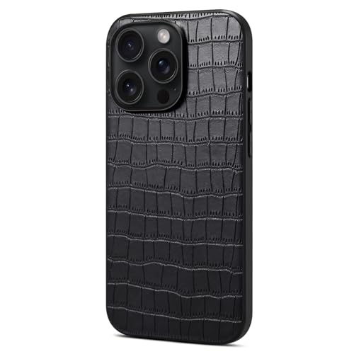 YLFFFZZZ Lederhülle für iPhone 16 Pro Max/16 Pro/16 Plus/16, klassisches Krokodilmuster, Business-Handyhülle, schlanke, rutschfeste Schutzhülle, Schwarz, 16 ProMax YLFFFZZZ Lederhülle für iPhone 16 Pro Max/16 Pro/16 Plus/16, klassisches Krokodilmuster, Business-Handyhülle, schlanke, rutschfeste Schutzhülle, Schwarz, 16 ProMax von YLFFFZZZ