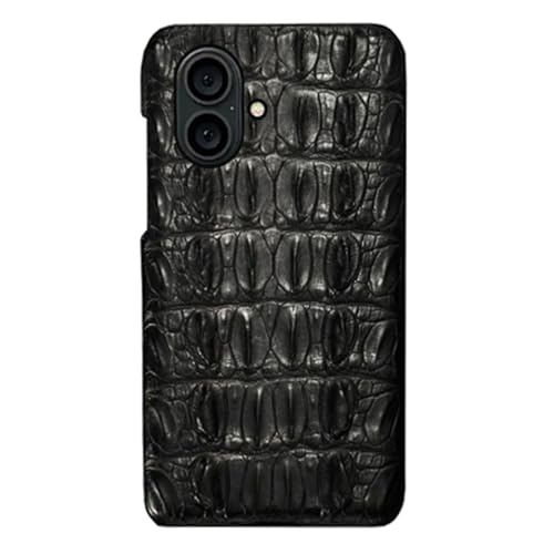 YLFFFZZZ Lederhülle für iPhone 16 Pro Max/16 Pro/16 Plus/16, luxuriöse Krokodil-Textur, Echtlederhülle, stoßfeste Handyhülle, 16 Pro Max von YLFFFZZZ