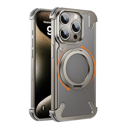 YLFFFZZZ Magnetische Hülle für iPhone 14Pro Max/14 Pro/14, militärische Qualität, Fallschutz, Lederhülle, mit faltbarem, verstecktem Ringhalter, Grau, 14 YLFFFZZZ Magnetische Hülle für iPhone 14Pro Max/14 Pro/14, militärische Qualität, Fallschutz, Lederhülle, mit faltbarem, verstecktem Ringhalter, Grau, 14 von YLFFFZZZ