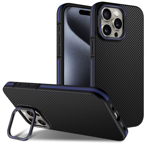 YLFFFZZZ Magnetische Schutzhülle für iPhone 16 Pro Max/16 Pro/16 Plus/16, Karbonfaser-Metallständer, Objektivschutz, Rahmen, stoßfeste Schale, kabelloses Laden, Blau, 16 Pro Max YLFFFZZZ Magnetische Schutzhülle für iPhone 16 Pro Max/16 Pro/16 Plus/16, Karbonfaser-Metallständer, Objektivschutz, Rahmen, stoßfeste Schale, kabelloses Laden, Blau, 16 Pro Max von YLFFFZZZ