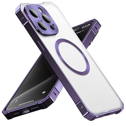 YLFFFZZZ Magnetische Schutzhülle für iPhone 16 Pro Max/16 Pro/16 Plus/16, Metallrahmen, Objektivschutz, Handyhülle, transparente Rückseite, kabelloses Laden, Lila, 16 YLFFFZZZ Magnetische Schutzhülle für iPhone 16 Pro Max/16 Pro/16 Plus/16, Metallrahmen, Objektivschutz, Handyhülle, transparente Rückseite, kabelloses Laden, Lila, 16 von YLFFFZZZ