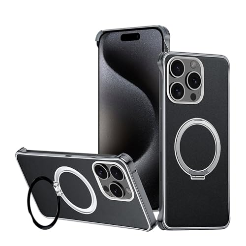 YLFFFZZZ Magnetische Schutzhülle für iPhone 16 Pro Max/16 Pro/16 Plus/16, ultradünne, rahmenlose Handyhülle, Aluminiumlegierung, Metall, Lederhülle mit Ringständer, Schwarz, 16 YLFFFZZZ Magnetische Schutzhülle für iPhone 16 Pro Max/16 Pro/16 Plus/16, ultradünne, rahmenlose Handyhülle, Aluminiumlegierung, Metall, Lederhülle mit Ringständer, Schwarz, 16 von YLFFFZZZ