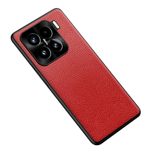 YLFFFZZZ Schutzhülle für Xiaomi 15 Pro/15, Metall-Kamera-Loch-Schutzhülle, Leder, dünn, stoßfest, Business-Litchi-Textur, Rot, 15 YLFFFZZZ Schutzhülle für Xiaomi 15 Pro/15, Metall-Kamera-Loch-Schutzhülle, Leder, dünn, stoßfest, Business-Litchi-Textur, Rot, 15 von YLFFFZZZ
