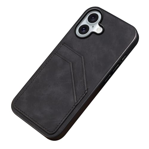 YLFFFZZZ Schutzhülle für iPhone 16/16 Plus/16 Pro/16 Pro Max, Lederschutzhülle mit Kartenfächern, schlanke, langlebige, stoßfeste Schutzhülle, Business-Stil von YLFFFZZZ