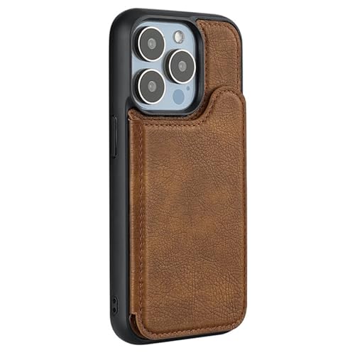 YLFFFZZZ Schutzhülle für iPhone 16/16 Plus/16 Pro/16 Pro Max, Magnetverschluss, versteckter Kartenschlitz, Standfunktion, Lederhülle, kabelloses Laden von YLFFFZZZ