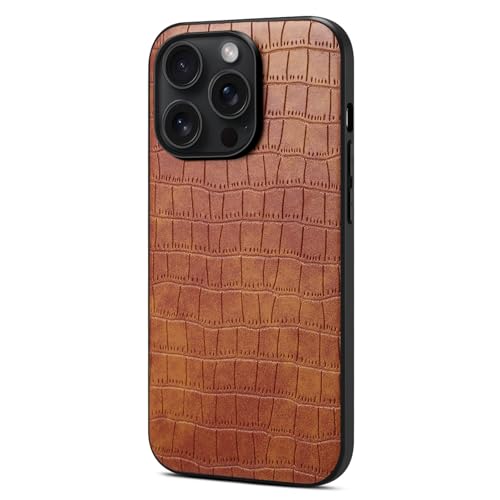 YLFFFZZZ Schutzhülle für iPhone 16 Pro Max/16 Pro/16 Plus/16, Leder, klassisches Krokodilmuster, schlank, dünn, Fallschutz, Braun, 16 Pro Max YLFFFZZZ Schutzhülle für iPhone 16 Pro Max/16 Pro/16 Plus/16, Leder, klassisches Krokodilmuster, schlank, dünn, Fallschutz, Braun, 16 Pro Max von YLFFFZZZ