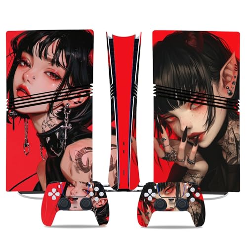 Konsolen Skin Anime Für PS5 PRO Disk Edition Skin Für Konsole Und Controller Vinyl-Aufkleber Langlebig Kratzfest Kompatibel Mit Für PS5 Pro 47493 Skins Wraps Geschenk Blasenfrei von YLMKMVLCZC