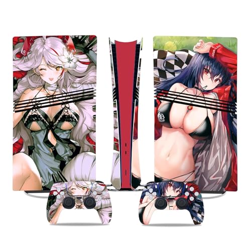 Konsolen Skin Anime Für PS5 PRO Disk Edition Skin Für Konsole Und Controller Vinyl-Aufkleber Langlebig Kratzfest Kompatibel Mit Für PS5 Pro 49766 Skins Wraps Geschenk Blasenfrei von YLMKMVLCZC