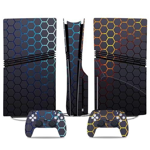 Konsolen Skin Für PS5 Pro Skin Disc Edition & Für PS5 Pro Skin Digital Edition Konsole Und Controller Vinyl Cover Skins Wraps Kratzfest Kompatibel 175956 Skins Wraps Geschenk Blasenfrei(Disc Version) von YLMKMVLCZC