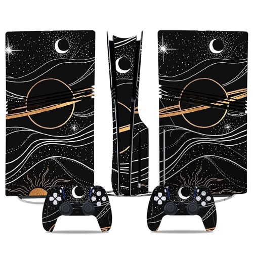 Konsolen Skin Für PS5 Pro Skin Disc Edition & Für PS5 Pro Skin Digital Edition Konsole Und Controller Vinyl Cover Skins Wraps Kratzfest Kompatibel 19179 Skins Wraps Geschenk Blasenfrei(Disc Version) von YLMKMVLCZC