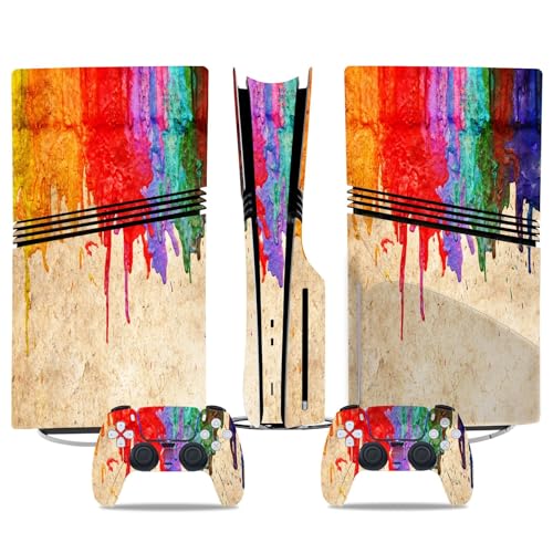 Konsolen Skin Für PS5 Pro Skin Disc Edition & Für PS5 Pro Skin Digital Edition Konsole Und Controller Vinyl Cover Skins Wraps Kratzfest Kompatibel 32520 Skins Wraps Geschenk Blasenfrei(Digital Edition von YLMKMVLCZC