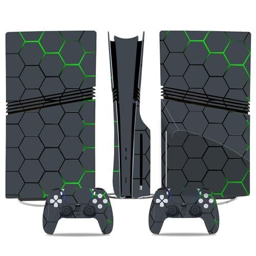 Konsolen Skin Für PS5 Pro Skin Disc Edition & Für PS5 Pro Skin Digital Edition Konsole Und Controller Vinyl Cover Skins Wraps Kratzfest Kompatibel 40542 Skins Wraps Geschenk Blasenfrei(Disc Version) von YLMKMVLCZC
