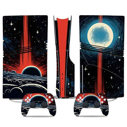 Konsolen Skin Für PS5 Pro Skin Disc Edition & Für PS5 Pro Skin Digital Edition Konsole Und Controller Vinyl Cover Skins Wraps Kratzfest Kompatibel 85543 Skins Wraps Geschenk Blasenfrei(Digital Edition von YLMKMVLCZC