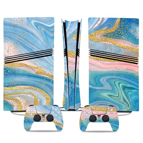 Konsolen Skin Für PS5 Pro Skin Disc Edition & Für PS5 Pro Skin Digital Edition Konsole Und Controller Vinyl Cover Skins Wraps Kratzfest Kompatibel 86407 Skins Wraps Geschenk Blasenfrei(Disc Version) von YLMKMVLCZC