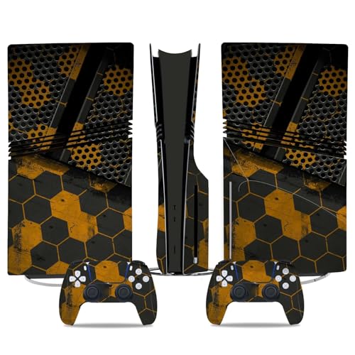 Konsolen Skin Für PS5 Pro Skin Disc Edition & Für PS5 Pro Skin Digital Edition Konsole Und Controller Vinyl Cover Skins Wraps Kratzfest Kompatibel 95065 Skins Wraps Geschenk Blasenfrei(Disc Version) von YLMKMVLCZC