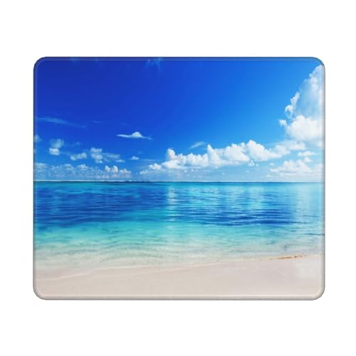 YLQHZW Blaues Meer und Himmel, Mauspad, rutschfestes Mauspad mit Gummibasis, wasserdichtes Mauspad 25 x 30 cm von YLQHZW