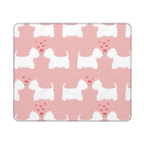 YLQHZW Westie-Hunde-Muster, Mauspad, rutschfestes Mauspad mit Gummibasis, wasserdichtes Mauspad 25 x 30 cm von YLQHZW