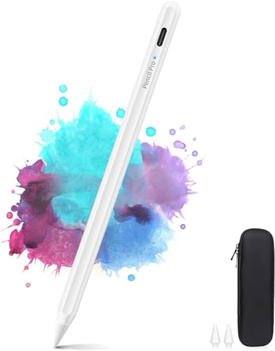 YLSCI Pen für Apple iPad 2018-2021, YLSCI Pen mit Palm Rejection und Stifthalter Tasche kompatibel mit iPad 6 7 8 9, Pro 11 12.9, Air 3 4, Mini 5 6 Weiß von YLSCI