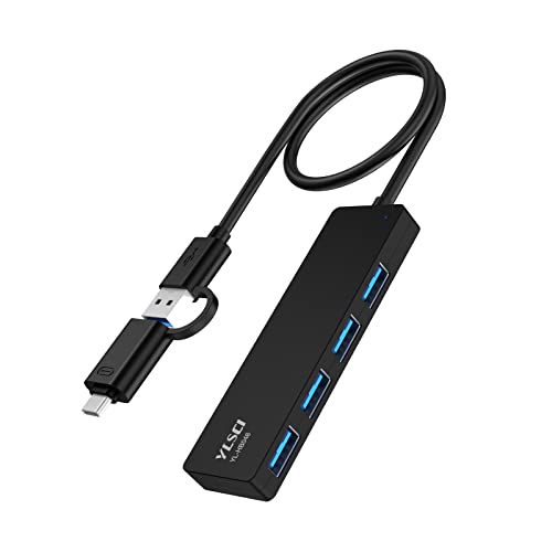 YLSCI USB Hub, 4-in-1 USB C Adapter für Laptop, Hochgeschwindigkeitsverbindung mit USB 3.0 und USB C Adapter, 4xUSB 3.0 5Gbps Ports, Kompatibel mit MacBook Air/MacBook Pro/Surface Pro von YLSCI